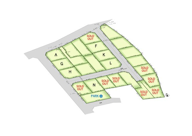 練馬区大泉町１丁目全２５区画１期土地分譲の区画図