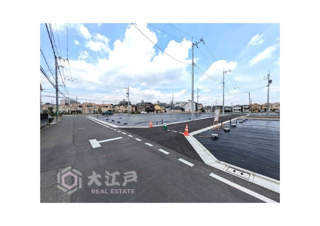 練馬区大泉町１丁目全２５区画１期土地分譲の前面道路含む現地写真
