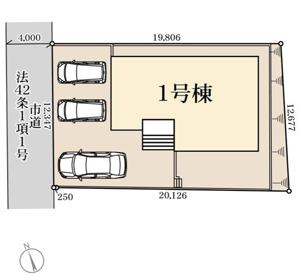 第3石岡市山崎　新築戸建の区画図