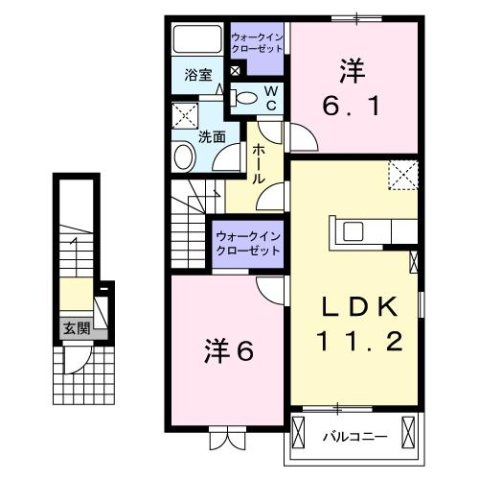 パティオスカイ　Ｄの間取り
