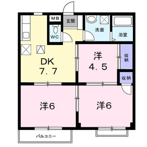 エルディムわたなべの間取り