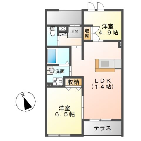 ラ・フォンテ　ビー（Ｌａ・Ｆｏｎｔｅ　Ｂ）の間取り