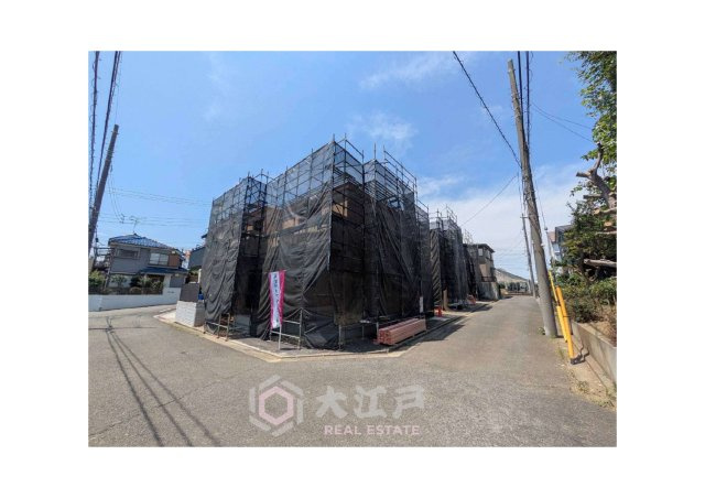 練馬区大泉町１丁目全５棟新築戸建　長期優良認定住宅の前面道路含む現地写真