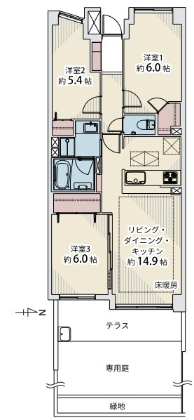 コスモ元住吉コートフォルムの間取り