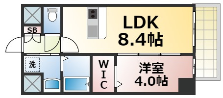 【間取り】 | プレサンスOSAKA東中本エシデル　仲介手数料無料