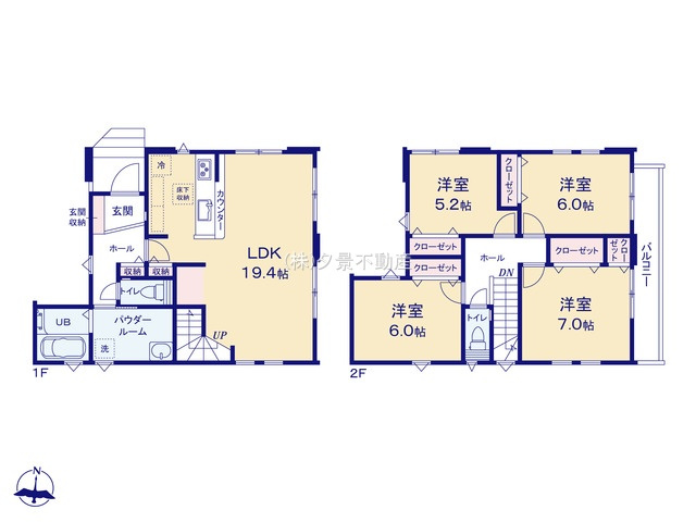 《仲介手数料無料》中央区八王子３丁目11-11新築一戸建てフィットエーの間取り