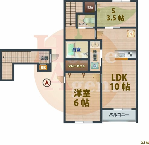 【間取り】 | BLOOMGARDEN江原 | 1SLDKのお部屋です。