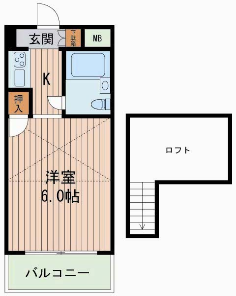 メゾネット北野の間取り