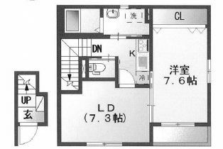 ガンズハウスの間取り|間取りです。