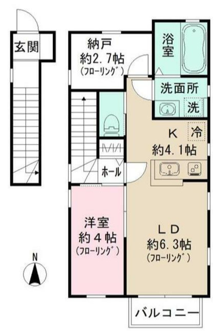 中野区南台４丁目のアパートの間取り