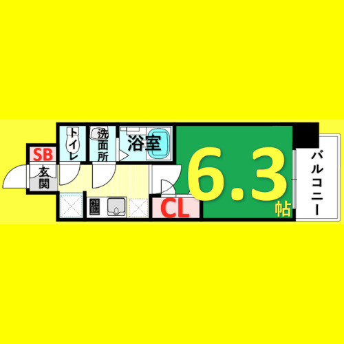 メイクス矢場町　名古屋市賃貸　仲介手数料無料の間取り