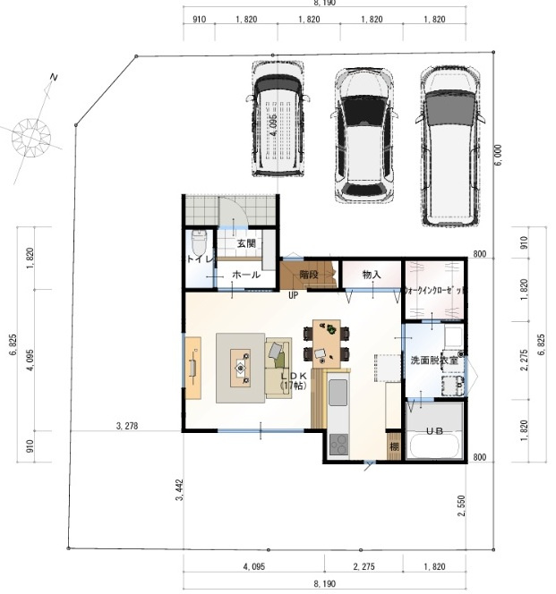 十津5丁目　新築戸建　の区画図|3LDK+WIC×3　土地面積　173.78㎡　（約52.57坪）　建物面積　88.02㎡（約26.61坪）