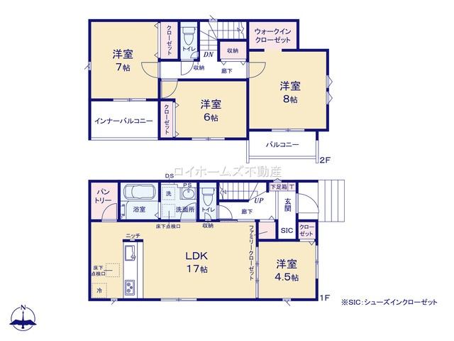 【間取り】 | 豊田市西岡町二本木109-1『仲介料無料』新築戸建て | 2号棟