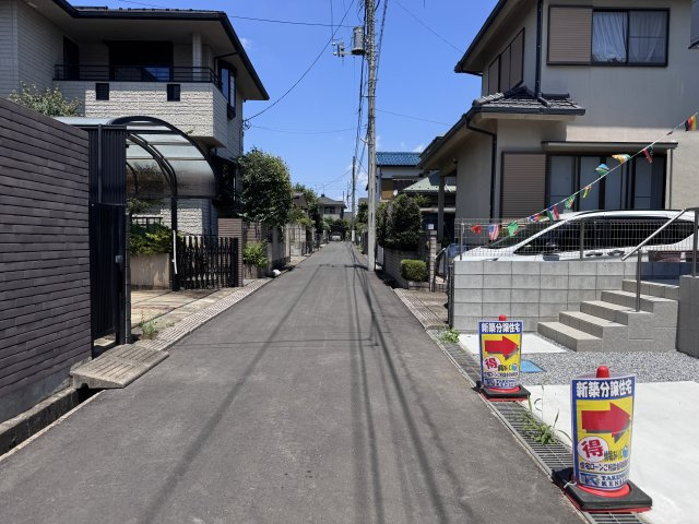 流山市江戸川台西４丁目新築戸建（江戸川台西12期）の前面道路含む現地写真|西側前面道路