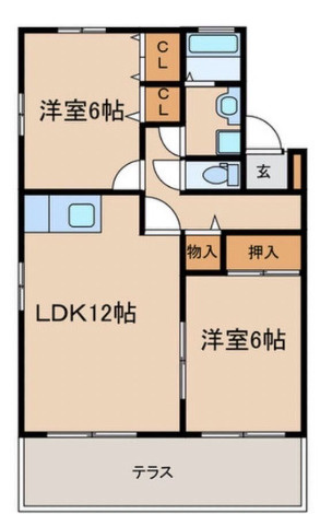 サニーホームズ宮ノ陣B棟の間取り|※別号室の間取りになります。