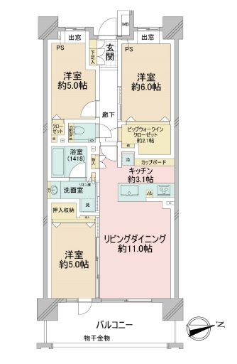 【間取り】 | クレストプライムレジデンス アベニュー参番街