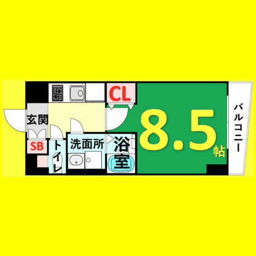 ゲートウェイ尾頭橋　名古屋市賃貸　仲介手数料無料の間取り