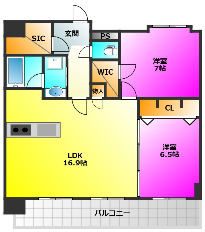 福岡市南区大橋１丁目の賃貸マンションの間取り