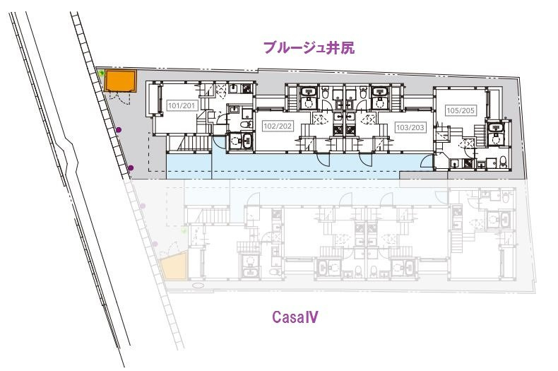 福岡市南区井尻１丁目のアパートのその他|区画図