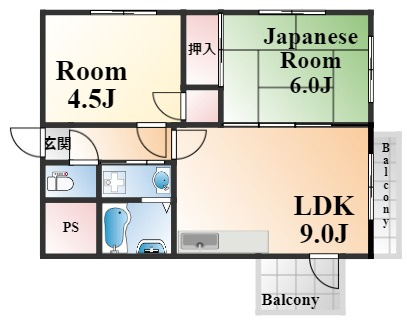 フラワー芦屋の間取り