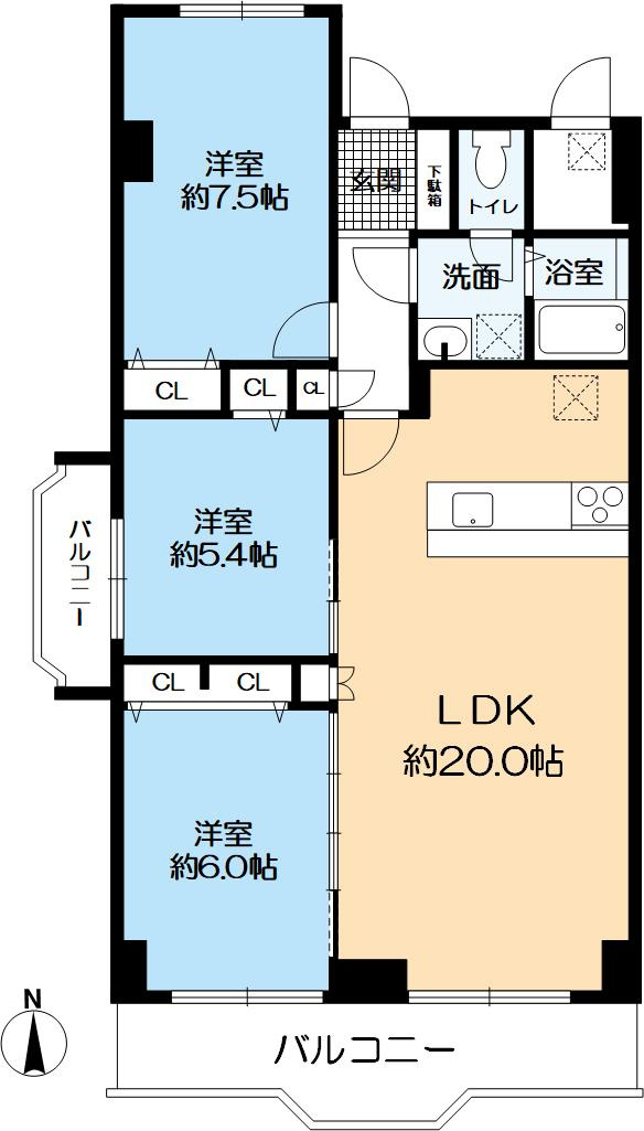 白川高層住宅11号棟の間取り