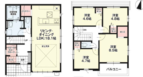 福岡市東区八田１４期　2号棟の間取り