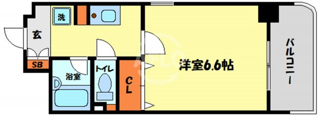 アンシャンテ南堀江の間取り|アンシャンテ南堀江　開放感ある間取