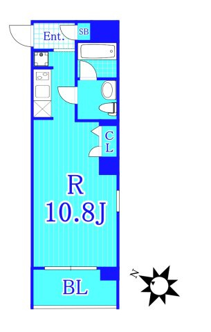 リエス横浜ベイステージの間取り|広々とした1Rタイプのお部屋です☆