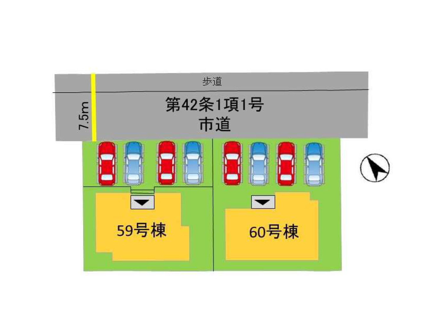 福岡市西区今津第16-3棟（59号棟）の区画図|配置図（59号棟）