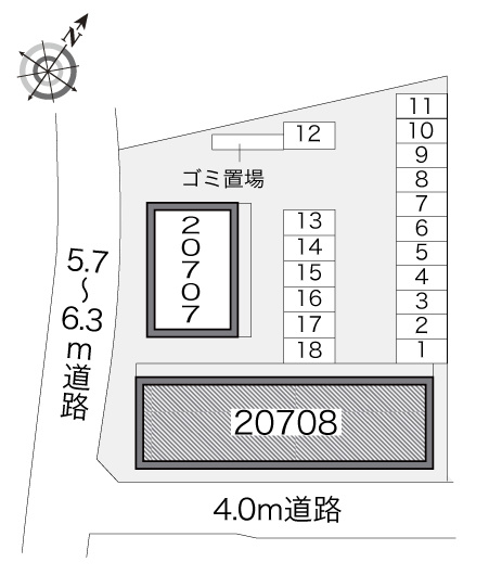 レオパレスLIGHTHILLIIIの駐車場