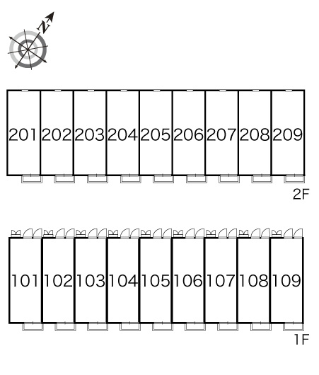 レオパレスLIGHTHILLIIIの区画図