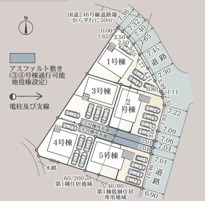 【区画図】 | 御殿場市北久原 3期 新築一戸建て 5号棟 | 5号棟の区画図です