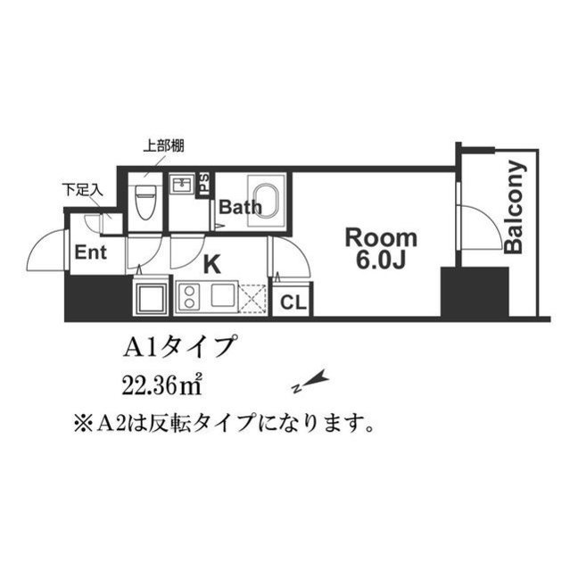 エスリード難波ステーションゲート　ノーステラスの間取り