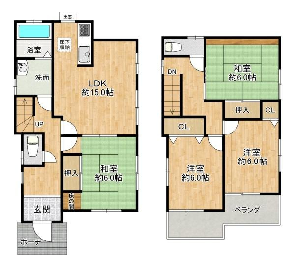 【間取り】 | 明石市魚住町長坂寺　中古戸建