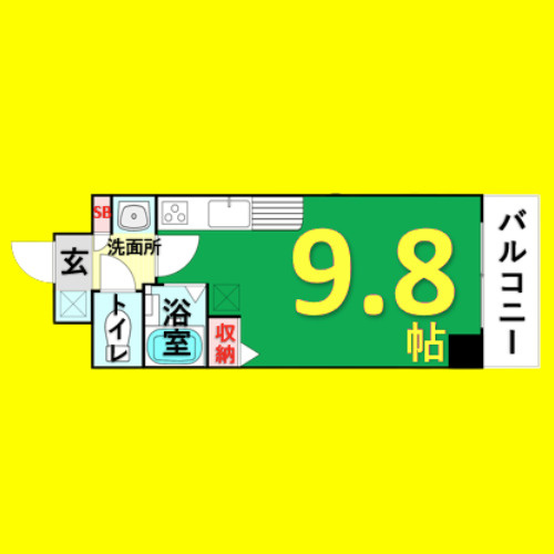 サン・アペックス名駅　名古屋市賃貸　仲介手数料無料の間取り