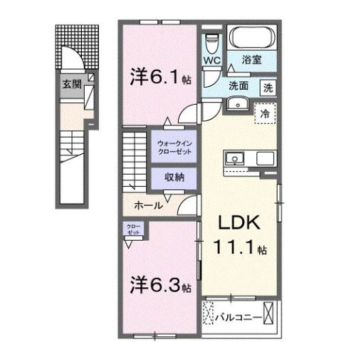 【間取り】 | メグ・クレール　Ｂ