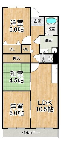 ボヌール安井の間取り|※間取りが現況と異なる場合は現況を優先します※