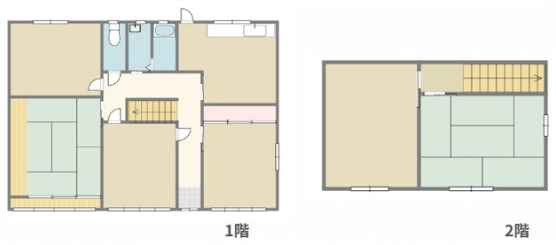 駐車２台　お庭、倉庫付き　岩岡町岩岡　中古戸建の間取り
