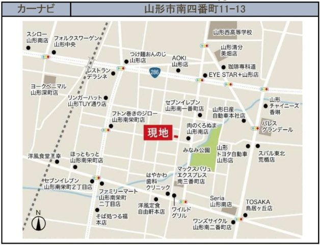 【地図】 | 【新築分譲住宅　～ LIGARE　リガーレ～　】山形市南四番町　1期1棟