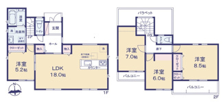 【間取り】 | 松戸市第7六実　新築分譲住宅　全1棟