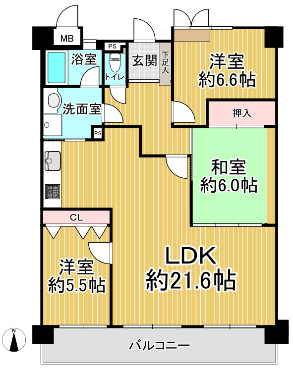 シティコーポ滝の水二号館の間取り