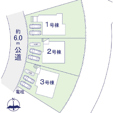 福岡市西区生松台３期　１号棟の区画図