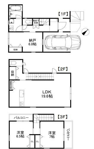 神戸市長田区上池田　新築一戸建ての間取り