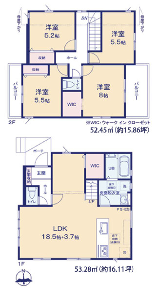 福岡市西区生松台３期　2号棟の間取り
