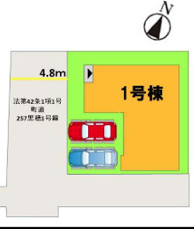 宇美町桜原３丁目７期　１号棟の区画図