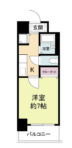 大阪市中央区松屋町住吉の賃貸マンションの間取り