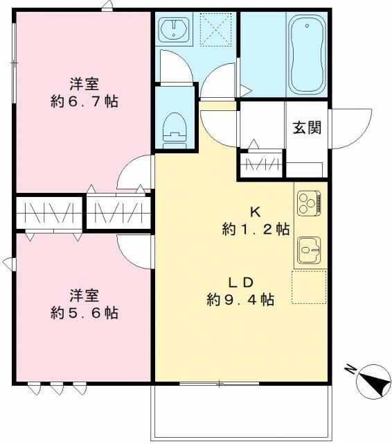 カームコートＫの間取り