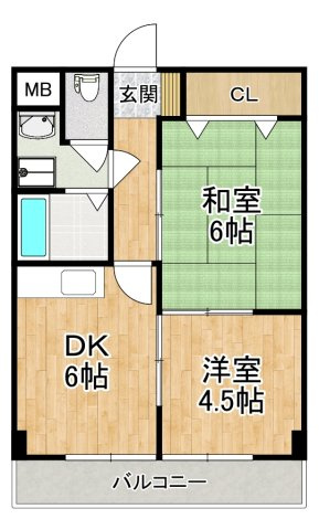 【間取り】 | ラフィーネ深井清水
