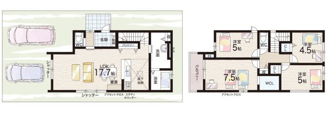 高槻市真上町　第3期　新築一戸建ての間取り