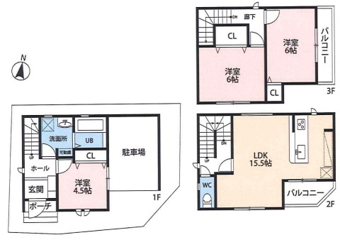 豊中市稲津町　新築一戸建ての間取り
